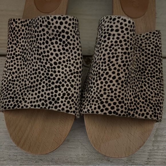 MADEWELL The Evelyn Clog Slide Sandal Cream Black Dots Calf Hair Size 7.5 - Picture 8 of 12
